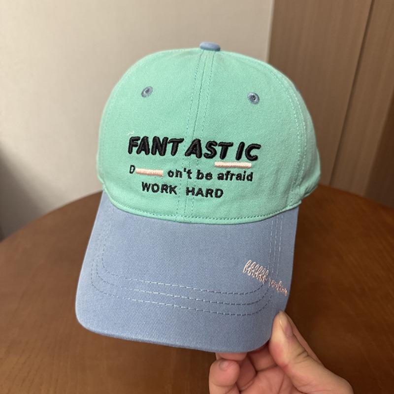 Street heavy industry embroidery letters casual fashion baseball cap multi-color versatile men's and women's soft top temperament cap