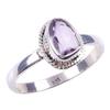 Natural Pink Amethyst Gemstone Handmade 925 Solid Sterling Silver Ring S.9 N8y21