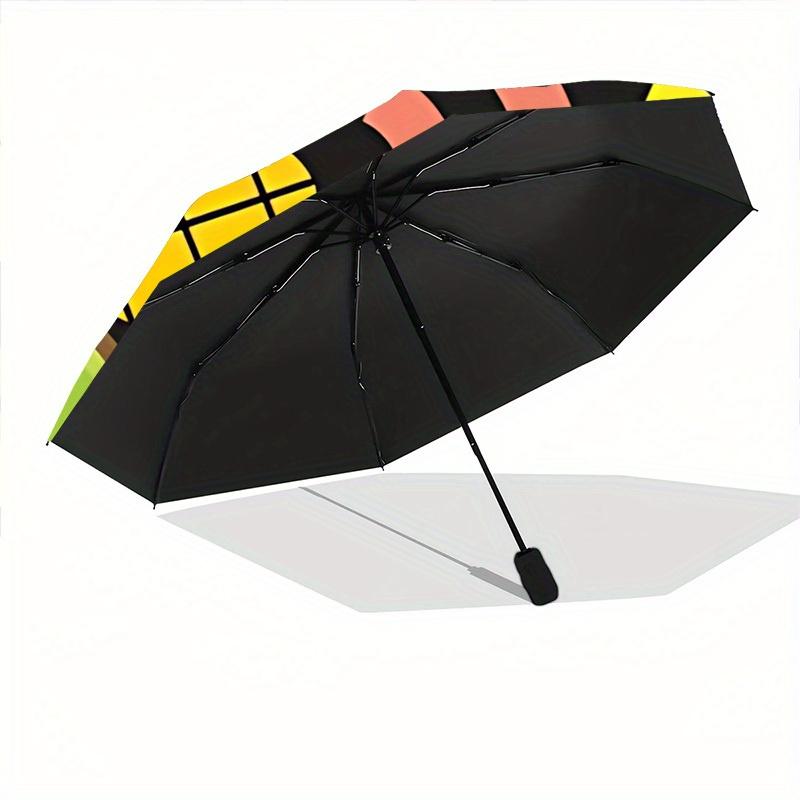 1pc Fruit Pattern Automatic Open 8-Rib Windproof Umbrella, Travel & Commuting, Suitable for All Seasons, Lightweight Portable,041