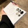 Luxury Thin Frameless Magnetic Wireless Charge For Magsafe Case For Samsung Galaxy S24 S23 Ultra S22 Plus Hard Matte Clear Cover