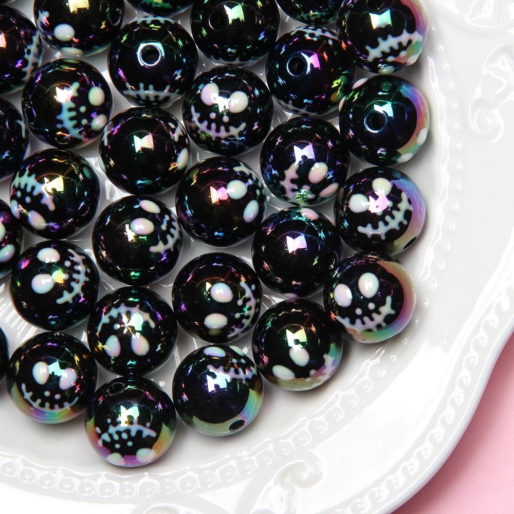 10 Stück Acryl Halloween DIY Schmuckperlen Cartoon Handgezeichnete Acrylperlen Schmuckherstellung