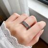 Ethnic Silver S925 Women's Ring: Retro Chinese Style with Wealth-Attracting Five Emperors Coins