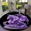 1pc Red Dragon Skull Wreath Printed Chair Rug for Home Office Use, Living Room Kitchen Game Room Round Carpet