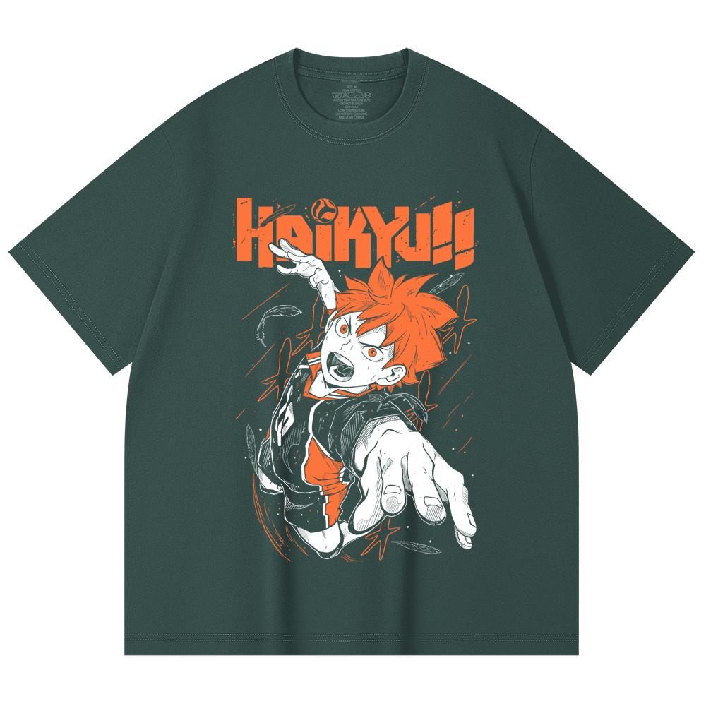 230 Gsm 100% Cotton Haikyu V1 Hinata Print Unisex Heavy Cotton T Shirt