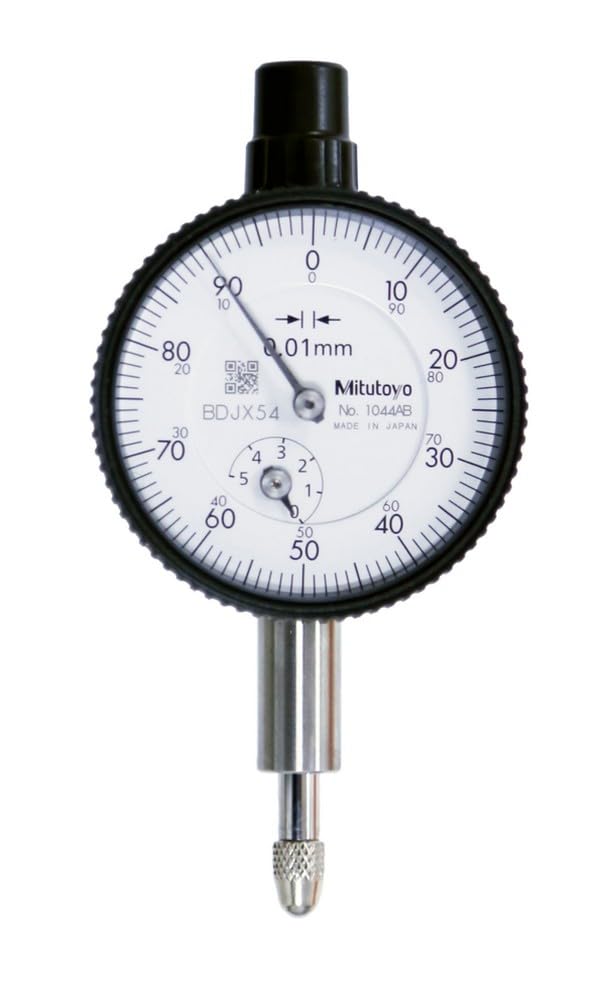 

Mitutoyo Compact Dial Flat Back Measuring Range Minimum Display Scale Specification Measuring Force or 1044AB Gauge, Type, 0-5mm, 0.01mm, ±0-100, 1.4N