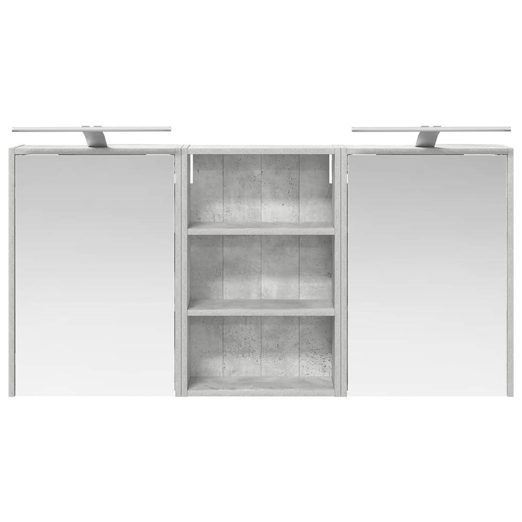 Bathroom Cabinet Set 3 Pcs 126 X 16 X 62.5 Cm Engineered Wood