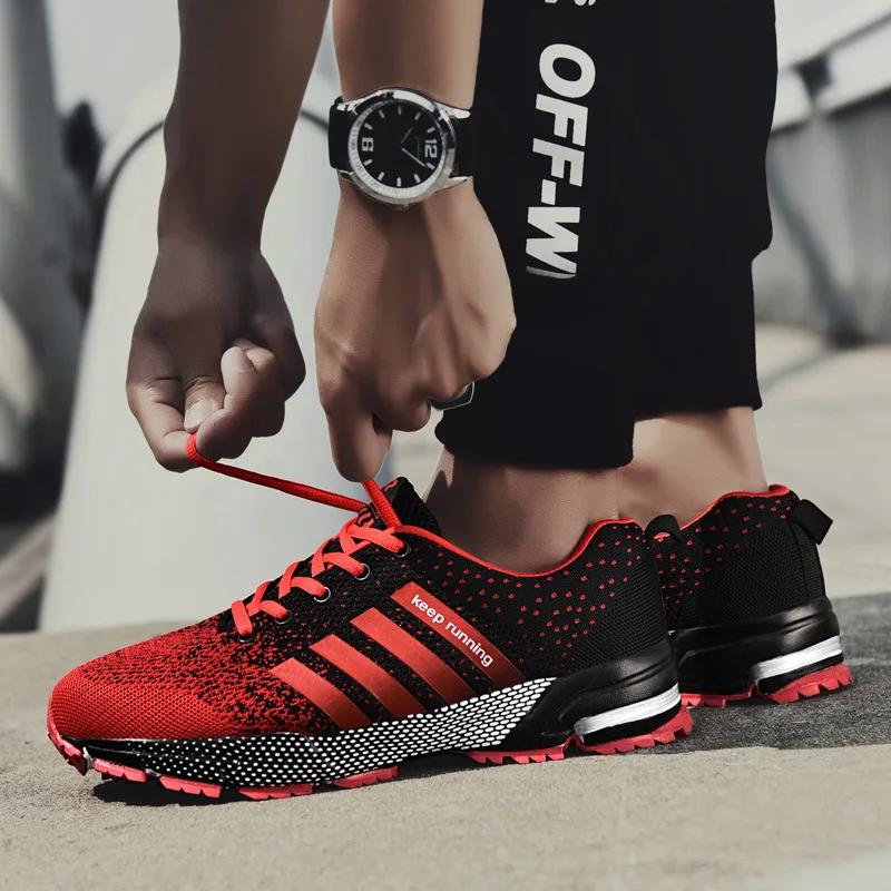 Fashion Men Sneakers Breathable Mesh Comfortable Black Sports Shoes Anti-Slip Outdoor Casual Running Mens Shoe Zapatillas Hombre