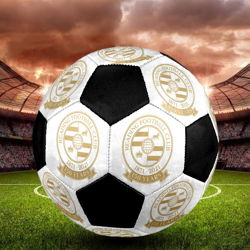 Pallone da Calcio Reading FC Colorato per Tutte le Età Cucito a Macchina PVC Pronto per la Competizione Resistente Ad Alto Rimbalzo.TAGLIA5