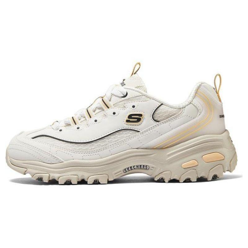 Skechers D LITES 1.0 Women Mesh Fabric Synthetic Leather Low Top Casual Shoes Beige Brown 896289-WMLT 38