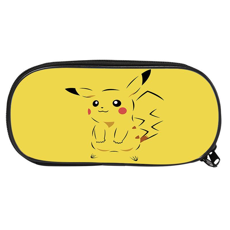 Školní penál s potiskem na téma Pokémon, jednovrstvý, na ukládání psacích potřeb