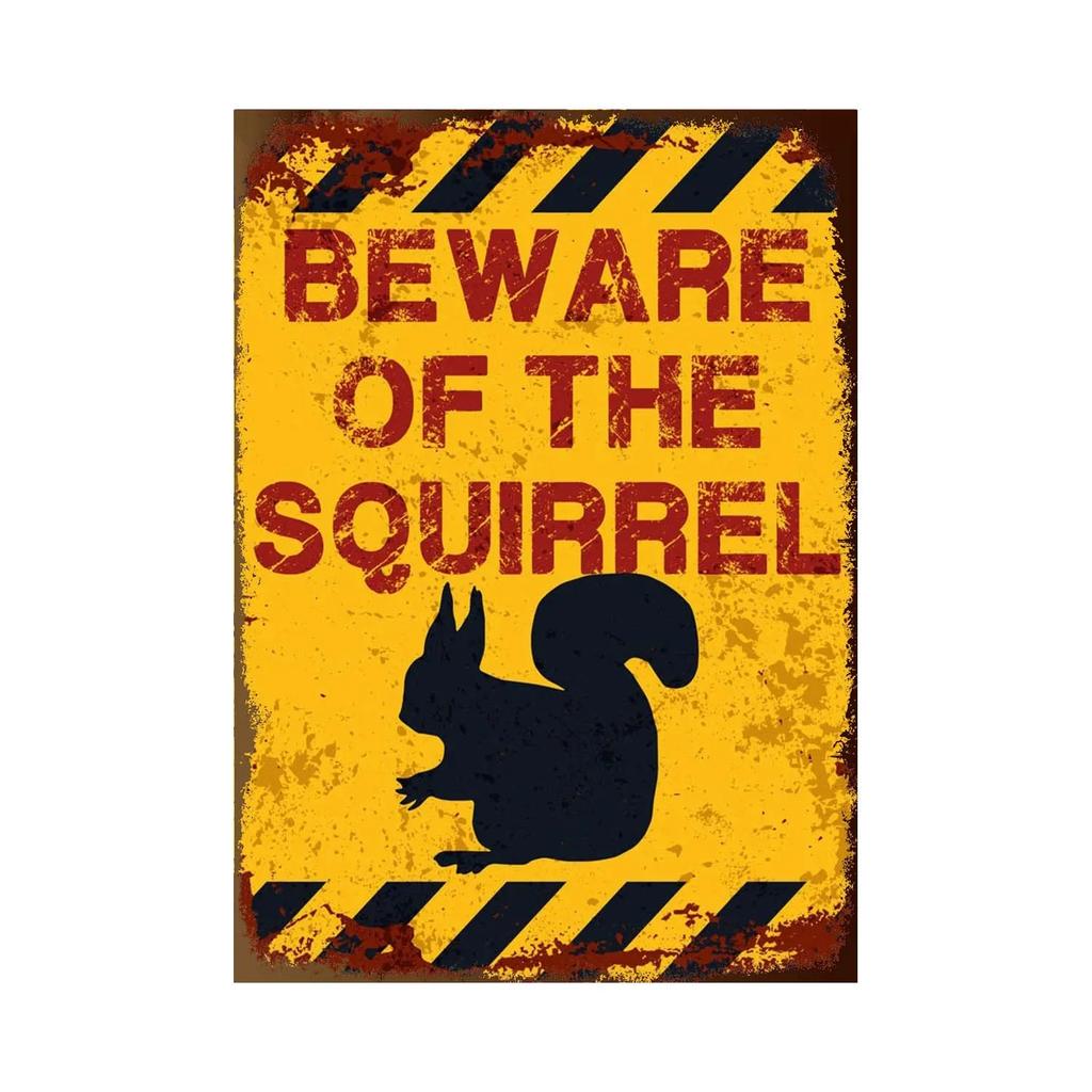 BEWARE OF Rabbit Retro Plaque Metal Tin Signs Garden Decoration Mouse Monkey Wall Stickers Kraken Plate Animal Warning Sign