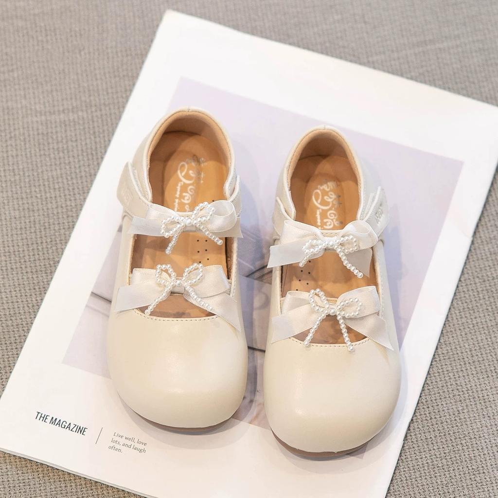 Girls shoes children's ballet princess small leather shoes 2025 open spring and summer new spring soft-soled single shoes girls foreign style