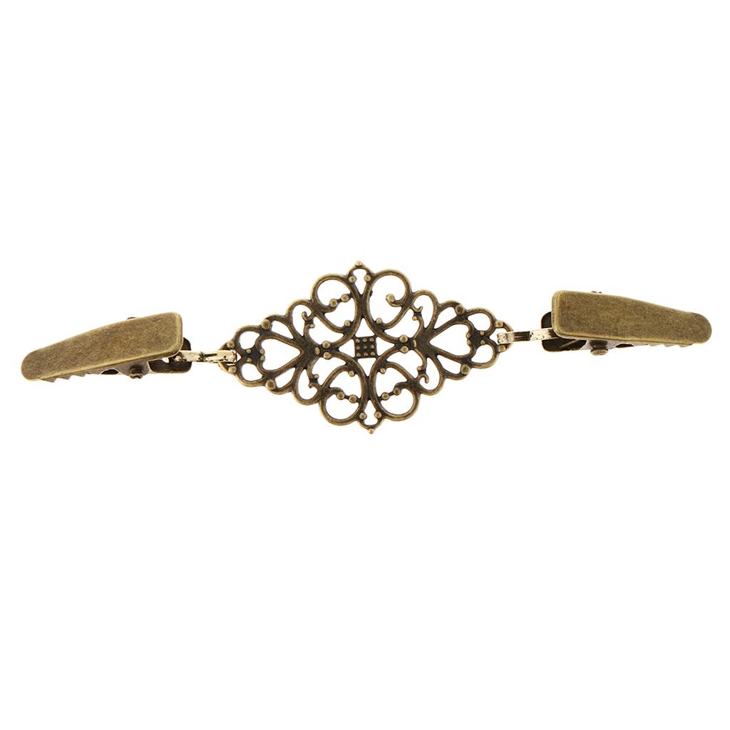 Retro Cardigan Sweater Clips Shirt Collar Clasp Brooch Women