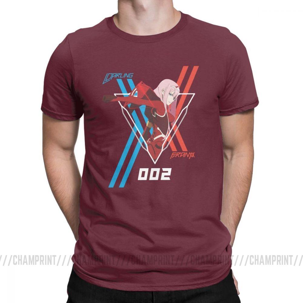 Darling 002 Darling In The Franxx Zero Two T Shirt For Man Short Sleeved Tee Cotton