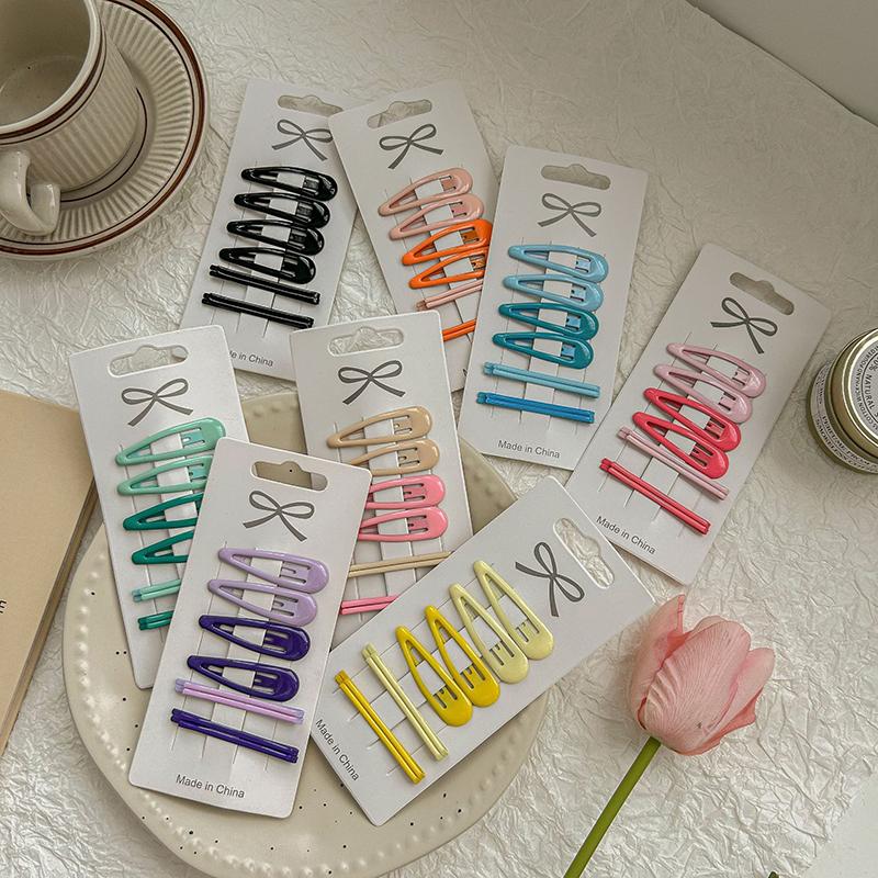 8Pcs/Set 5cm Candy Color Waterdrop Shape Hairpins Sweet Hair Clips Girls Kids Barrettes Slid Clip Fashion Hair Accessories