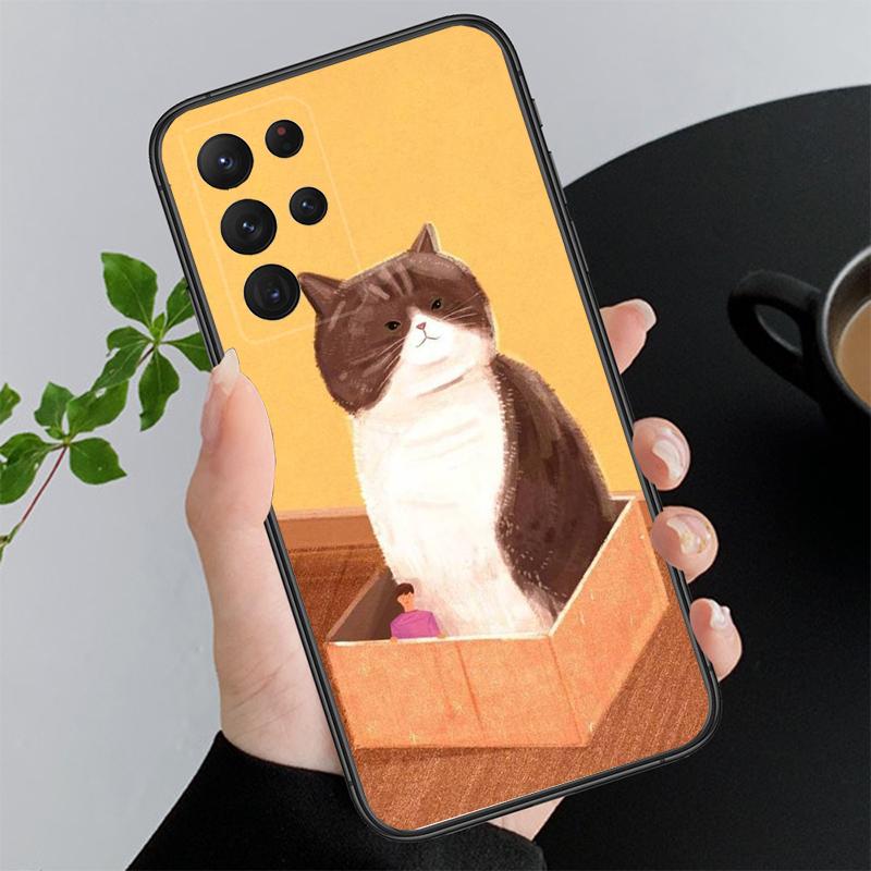 Kreslený Kočka Pouzdro na Telefon Pro Samsung A52S A21S A33 A23 A13 A14 A32 A52 A53 A54 A51 A71 A15