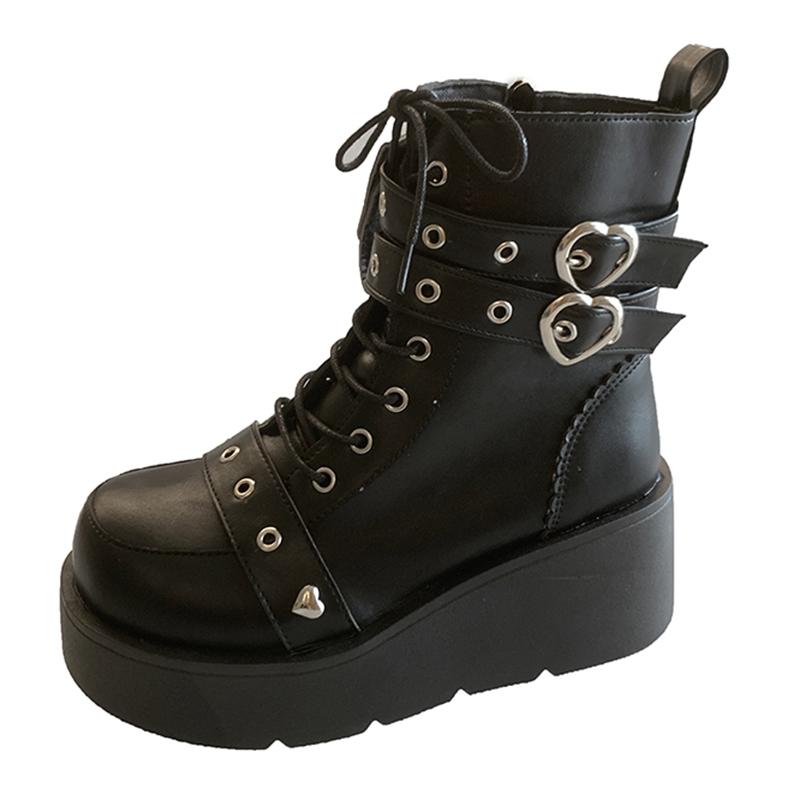 

Модные женские сапоги 2024 года, осенние женские ботильоны на платформе, танкетке, на высоком каблуке, короткие сапоги, новый модный дизайн, молния, косплей, обувь для женщин 40 чёрный