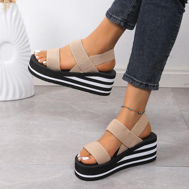 Sandals women's fashion outer wear Roman imitation hemp rope bottom women's slippers sandals platform fashion student summer