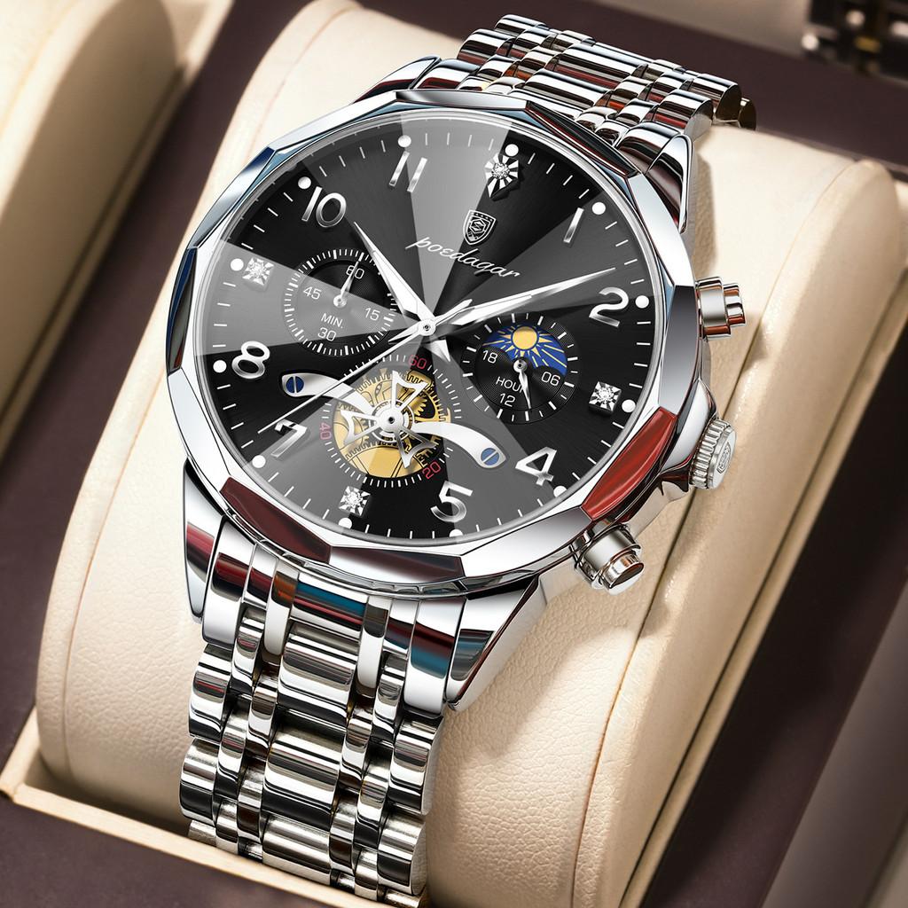 Mens Calendar Design Quartz Watch With Luminous Dial For Casual Wear