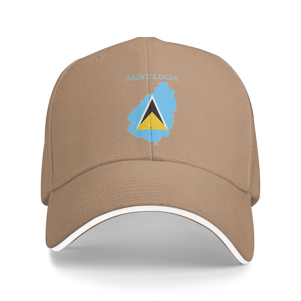 Saint Lucia Flag Baseball Cap  Outdoor Gym Breathable Trucker Hat Men Women Y2k Cool Custom Logo Snapback Cap