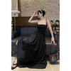 High-end Black Suspender Dress Women's Summer French Hepburn Gentle Wind Seaside Vacation Super Good-looking Long Skirt