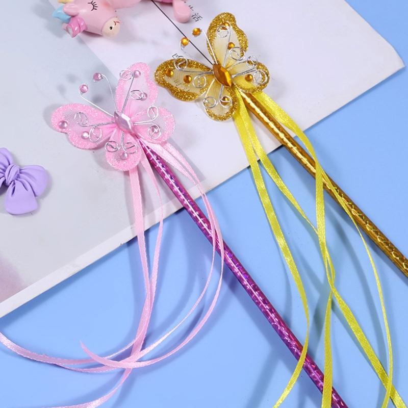 Butterfly Magic Stick Princess Cosplay Props Little Girl Character Costume Accessory for Children Girl Kindergarten