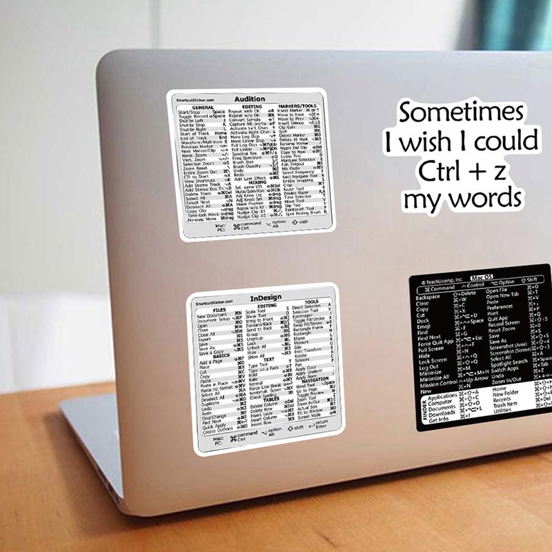 30Pcs Windows Adobe Poshop Quick Reference Keyboard Guide Shortcut Sticker