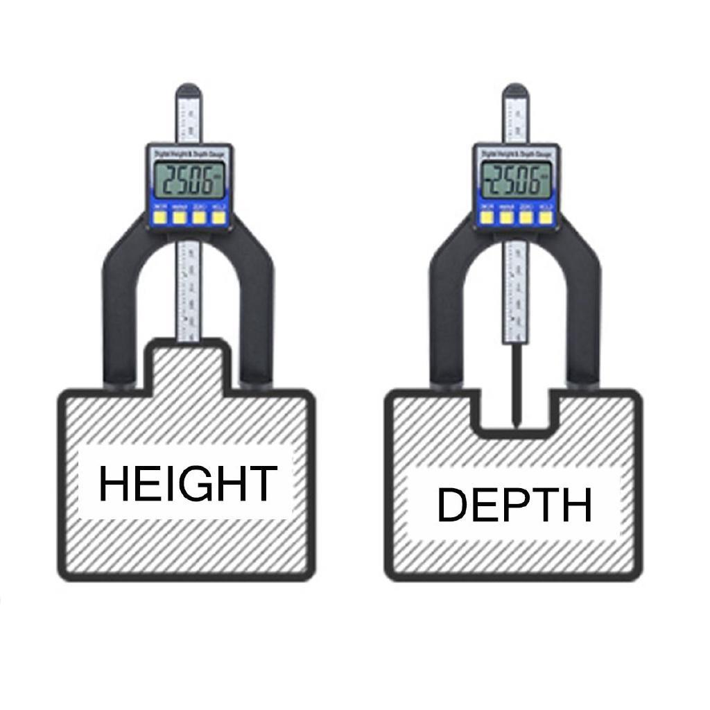 Digital Height Depth Gauge Slide Caliper Vernier Ruler Metric Measuring Woodworking Router Table Saw Tool Depthometer