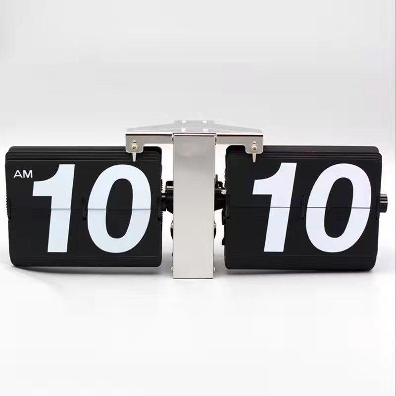 Creative Retro Flip Clock - Modern Simple Design, Ingenious Single-Leg Balance for Living Room Decor