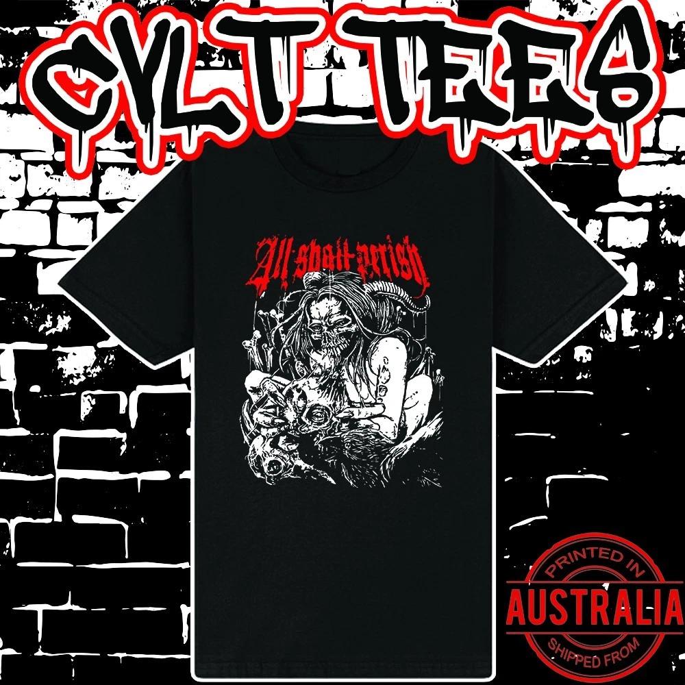 Men s and Women s T-shirts All Shall Perish Shirt ~ Premium Black Gildan Cotton Tee XXXXL