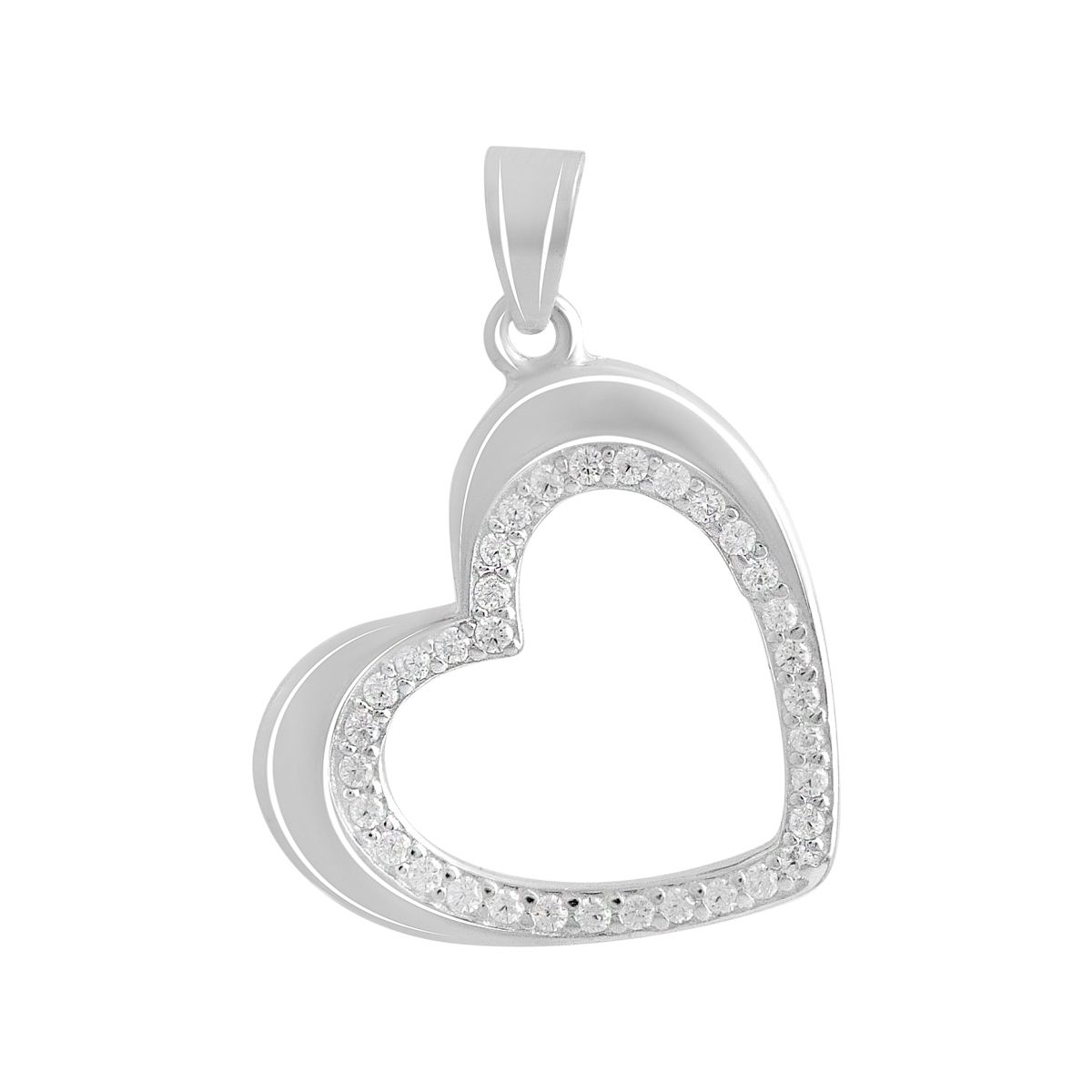 

Срібна каблучка з фіанітами. (2138297) білий