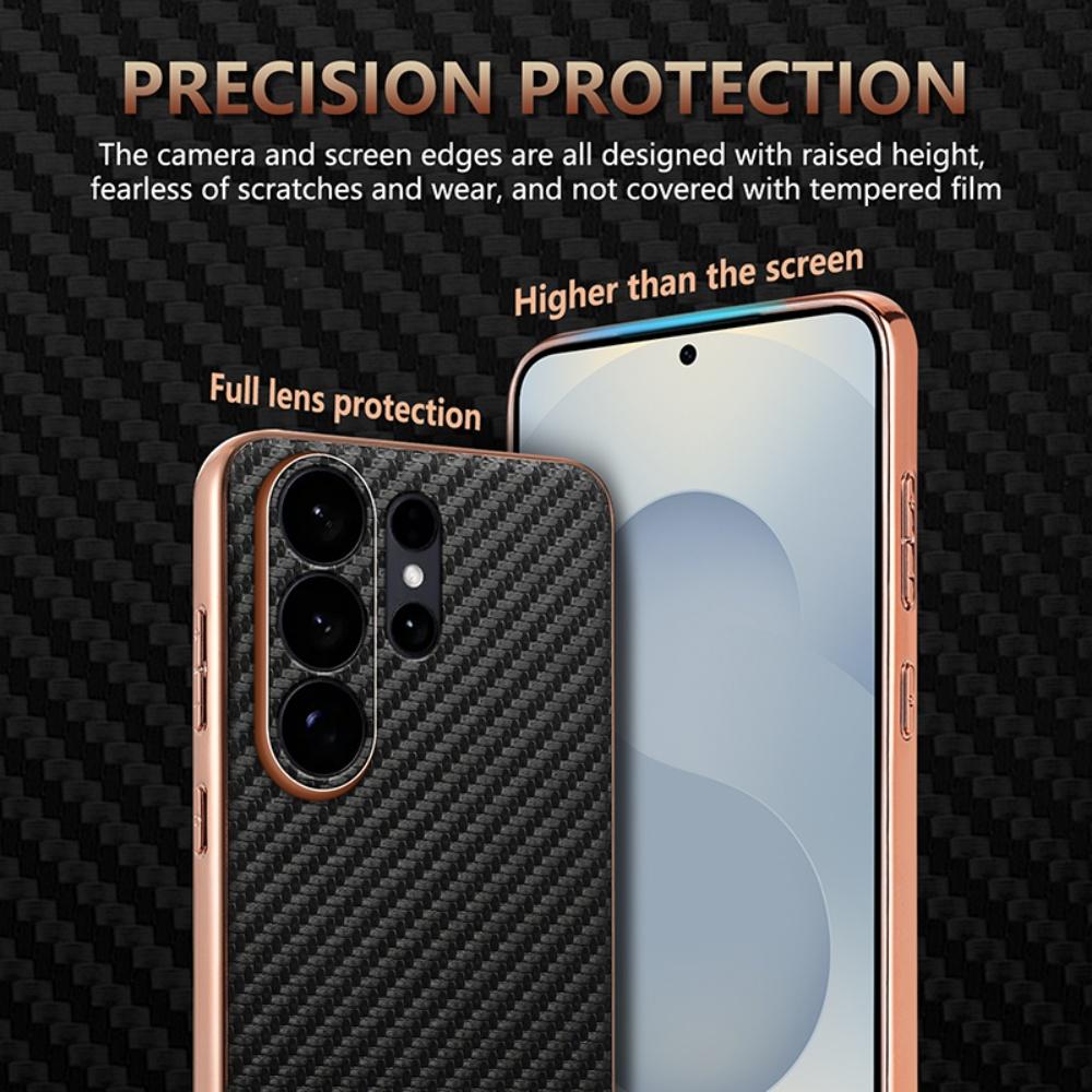 Matte Plating Carbon Fiber Cooling Breathable Armor Case Samsung S26 S22 Ultra S25 Edge S24 S23 Plus Ultra Thin Anti Drop Cover