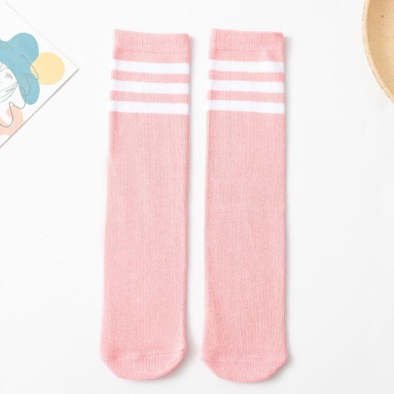 Kids Candy Colored Striped Cotton Knee High Socks Boys Girls Long Tube School Sports Socks