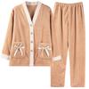 Pyjama Damen Winter Korallenfleece Verdickt Fleece Winter 2024 Damen Flanell Hausanzug Warmes Anzug