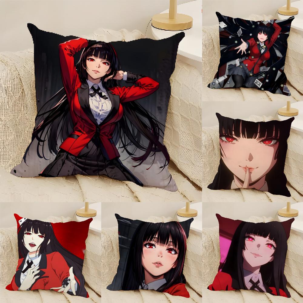 Anime Comics KKakegurui Yumeko Jabami Pillow Case Natural Linen DoubleSided Printing Sofa Home Decor Cushion Cover
