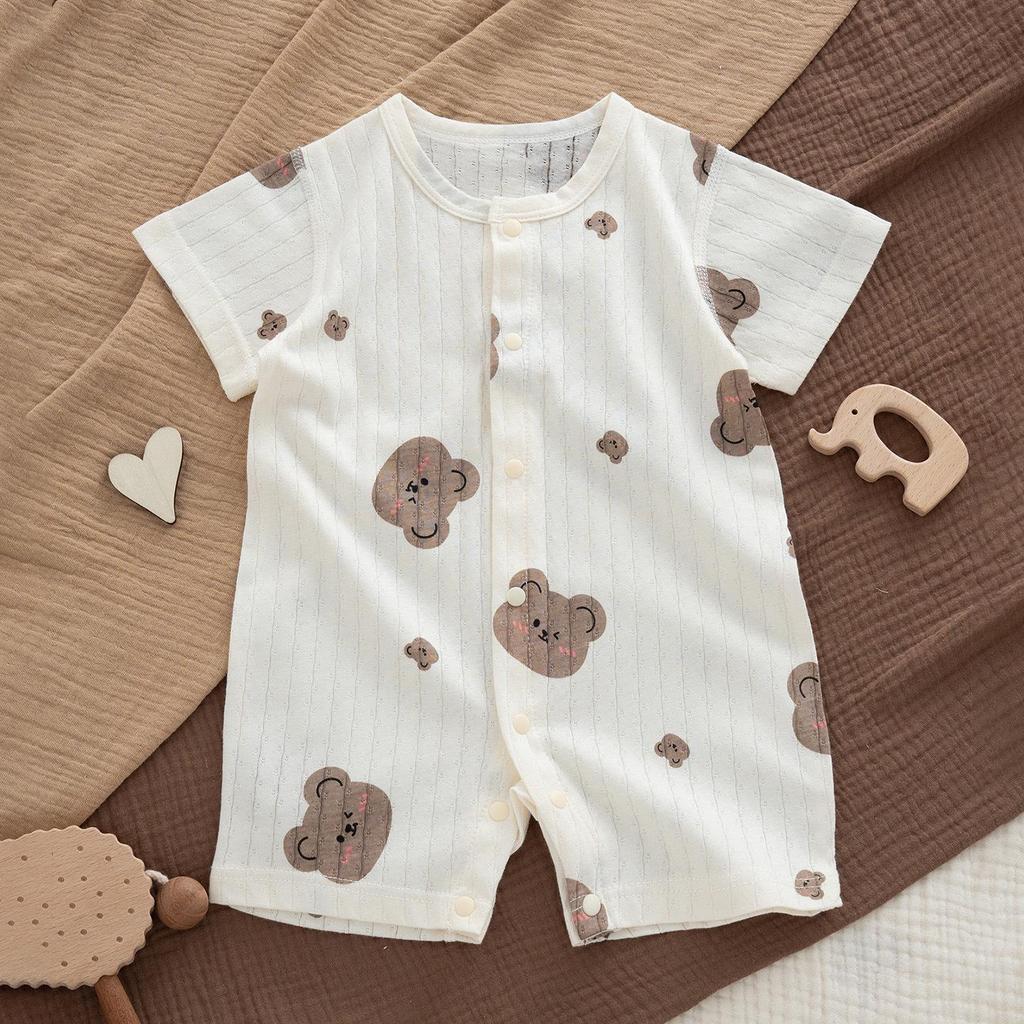 Newborn Ultra-Thin Cotton Short-Sleeved Jumpsuit for Summer