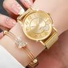 6 Pieces of Fashionable and Versatile Diamond Inlaid Rhinestone WOMEN'S Quartz Steel Band Watch+necklace+earrings+ring+bracelet