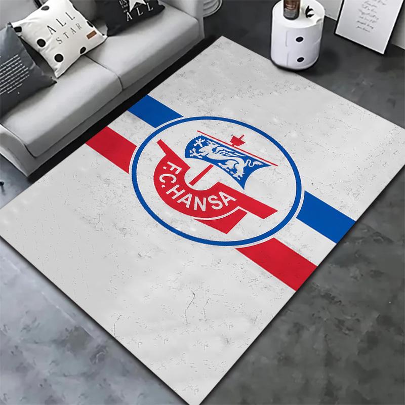 FC Hansa Rostock Teppich Teppich für Wohnzimmer Schlafzimmer Zuhause Sofa Dekoration Kinder Spielen Rutschfeste Bodenmatte