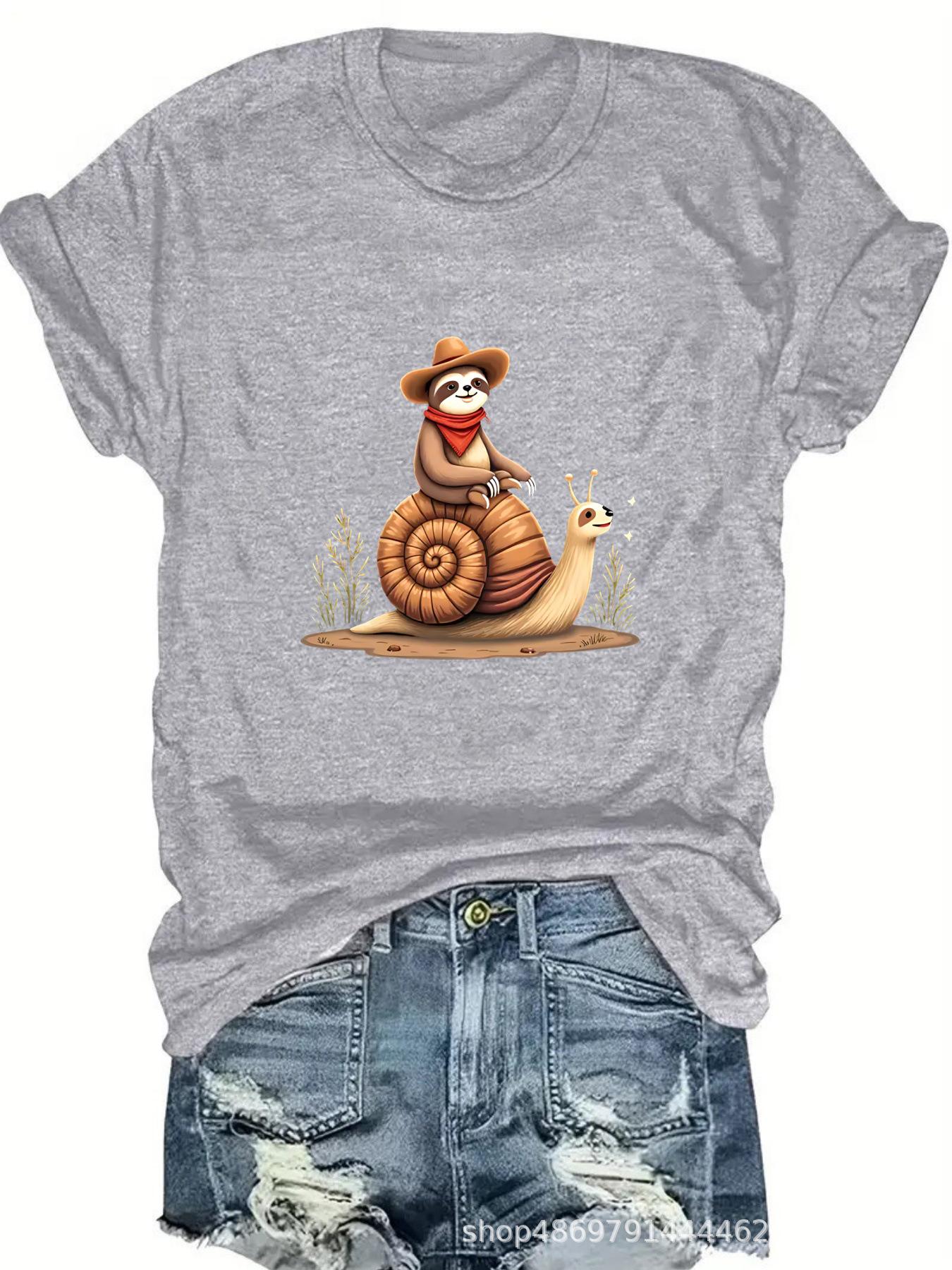 

Women s Fashion Round Neck T-Shirt S светло-серый