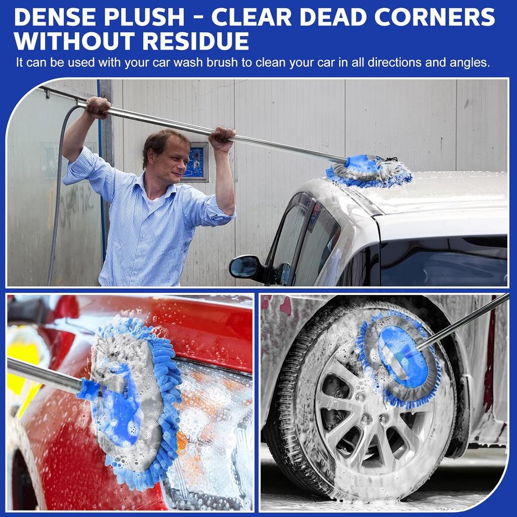 Layhit 5 Pcs Car Wash Mitt Set, Brush Not Included, Microfiber Mitt Cleaning Car Truck Washing Tools Kit RV Pickup Chenille Scratch Replacement(Royal