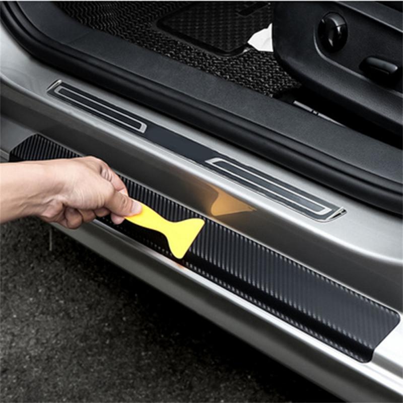 Carbon Fiber Sticker High Quality Easy To Install Universal Car Threshold Against Scratches And Kicks Door Scratch Strip Lasting