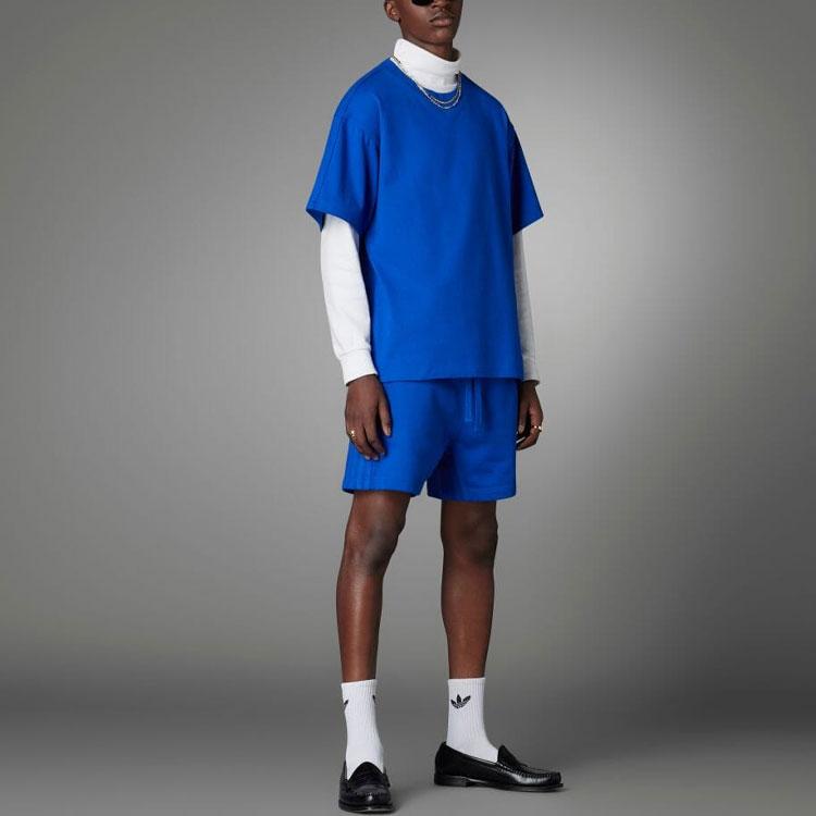 Adidas Originals Trefoil Pure Casual Round Neck Pullover Short Sleeve T-shirt Men Tops Blue HM5114