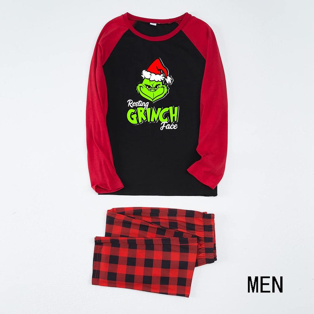 Christmas print family set long sleeved top and pants family set parent-child outfit