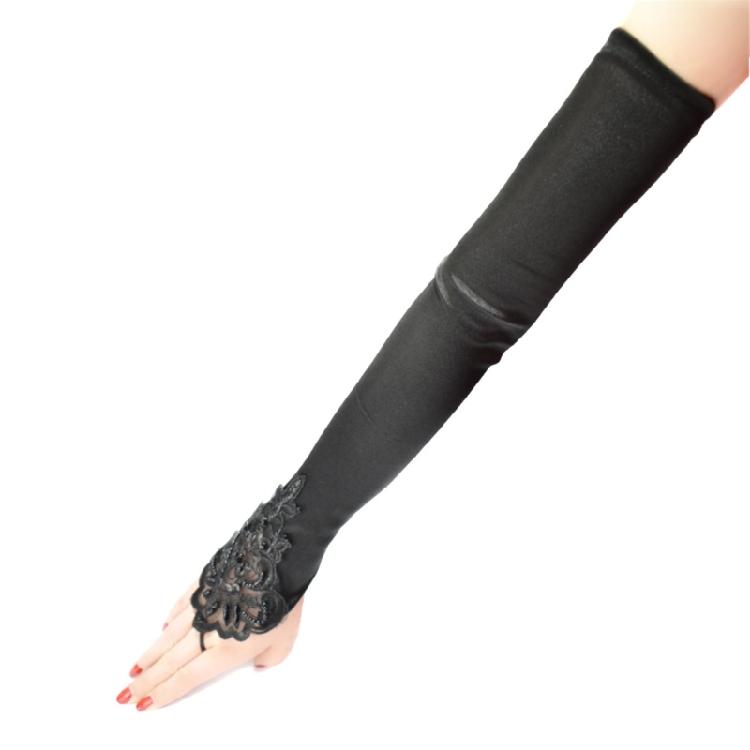 Vintage Long Satined Gloves Elbow Length Fingerless Gloves for Women Suitable for Weddings and Dancing Event Gathering