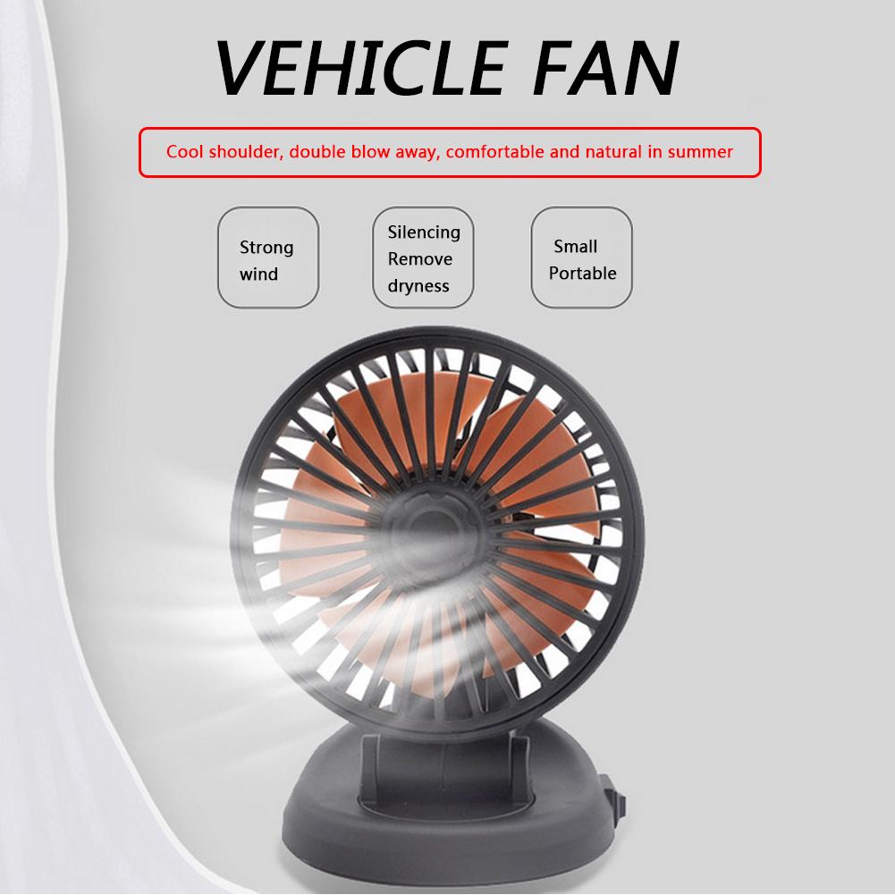 5/12/24V USB Car Cooler Fan Mini Air Circulators Adjustable Truck Air Circulation Fan USB 2 Speed Automobile Vehicle Accessories