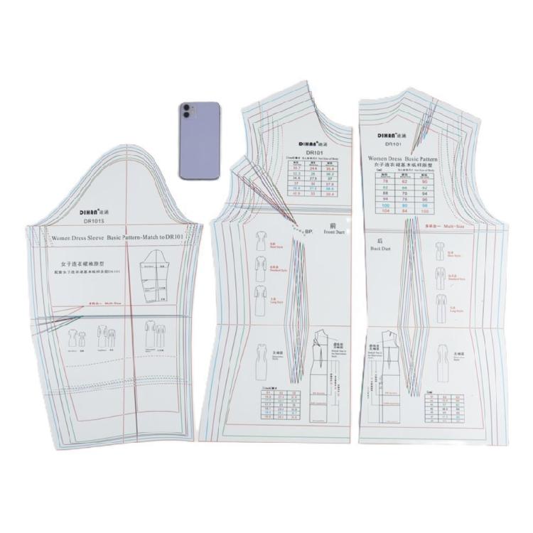Women's Dress Ruler Easy to Use Dressmaking Ruler for Creating Basic Dress Pattern Templates