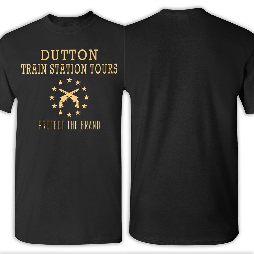 Men's Dutton Train Station Tours Yellowstone T Shirt  Cotton Clothes Short Sleeve Round Collar Tee Shirt Birthday Gift T-Shirts