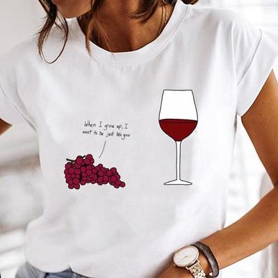 Camisetas da moda femininas, vinho, letras, engraçadas, tendência, feminina, manga curta, desenho animado, roupas, estampa, tops regulares, camiseta gráfica