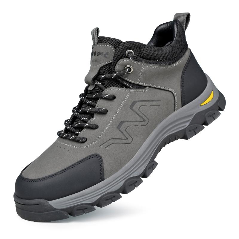 

Men Outdoor Travel Hiking Mountaineering Shoes Large Genuine Leather High Top Casual Shoes Anti Slip Wear-Resistant Sneaker 38