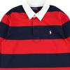 Tricou cu mânecă lungă Polo Ralph Lauren cu guler polo cu dungi, pentru copii, roșu 323932280-003